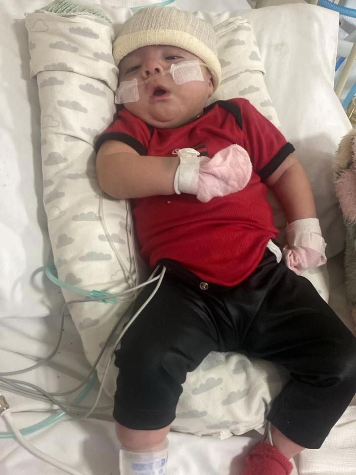 Stella no hospital durante tratamento